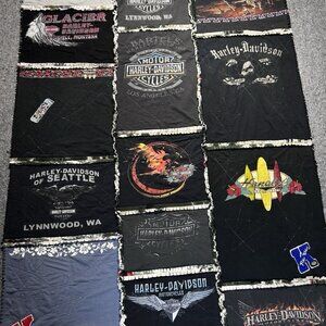 Vintage Harley Davidson T Shirt Quilt Handmade Blanket  68.9 × 50.8 in